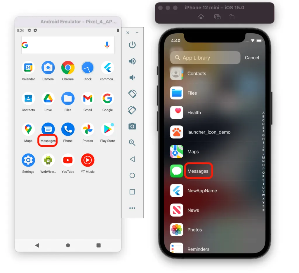 app name in launcher icon