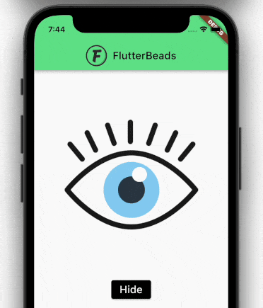 replacement widget when show hide widget in flutter using visibility widget