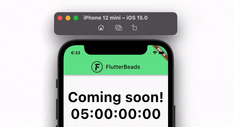 flutter countdown timer in landing page