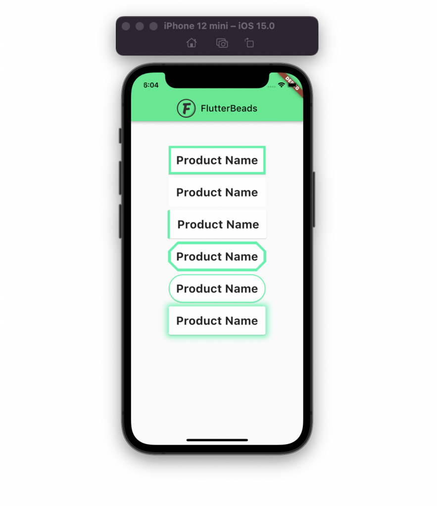 customize card border flutter